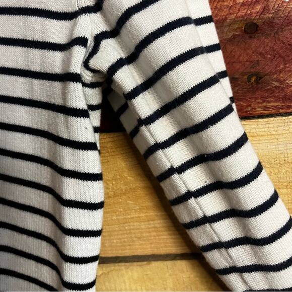 Tommy Hilfiger White And Navy Stripe Heart Sweater Top Size Small - Picture 7 of 9
